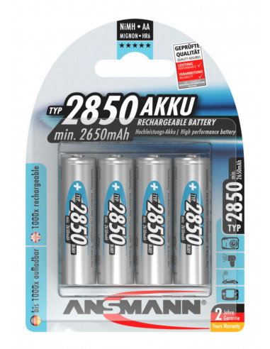 Batteri Oppladbare NIMH 2850 AA